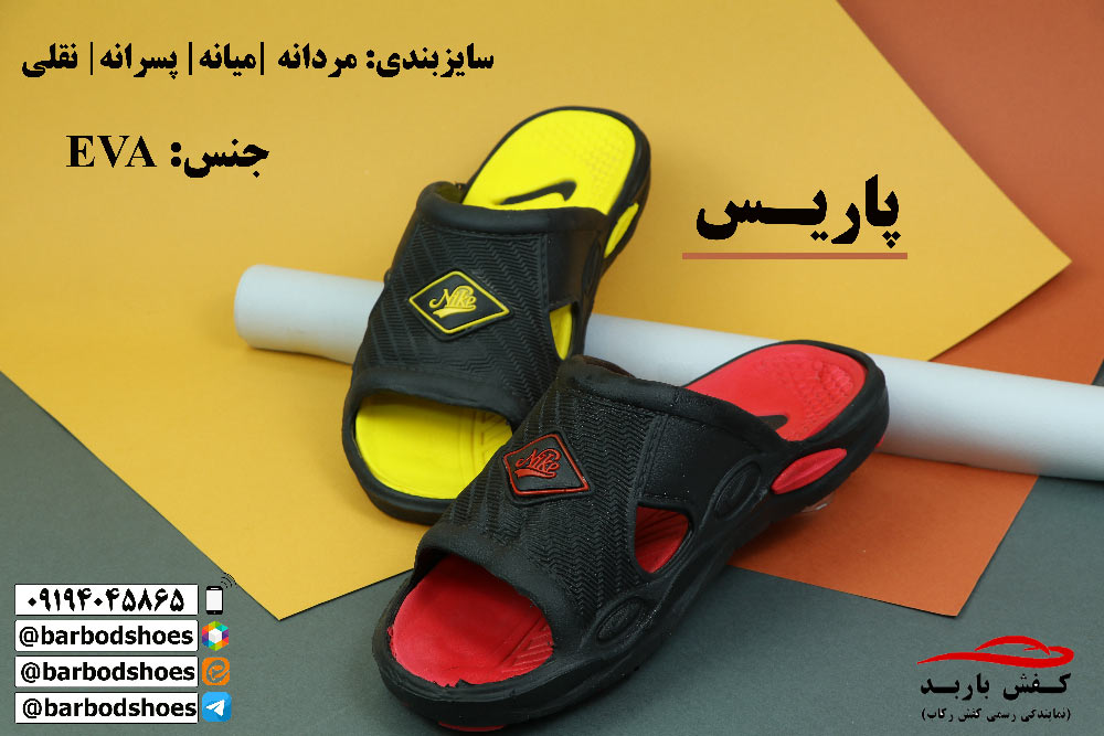 دمپایی مردانه پلاستیکی دو رنگ